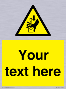 Custom warning hand crushing between press brake tool